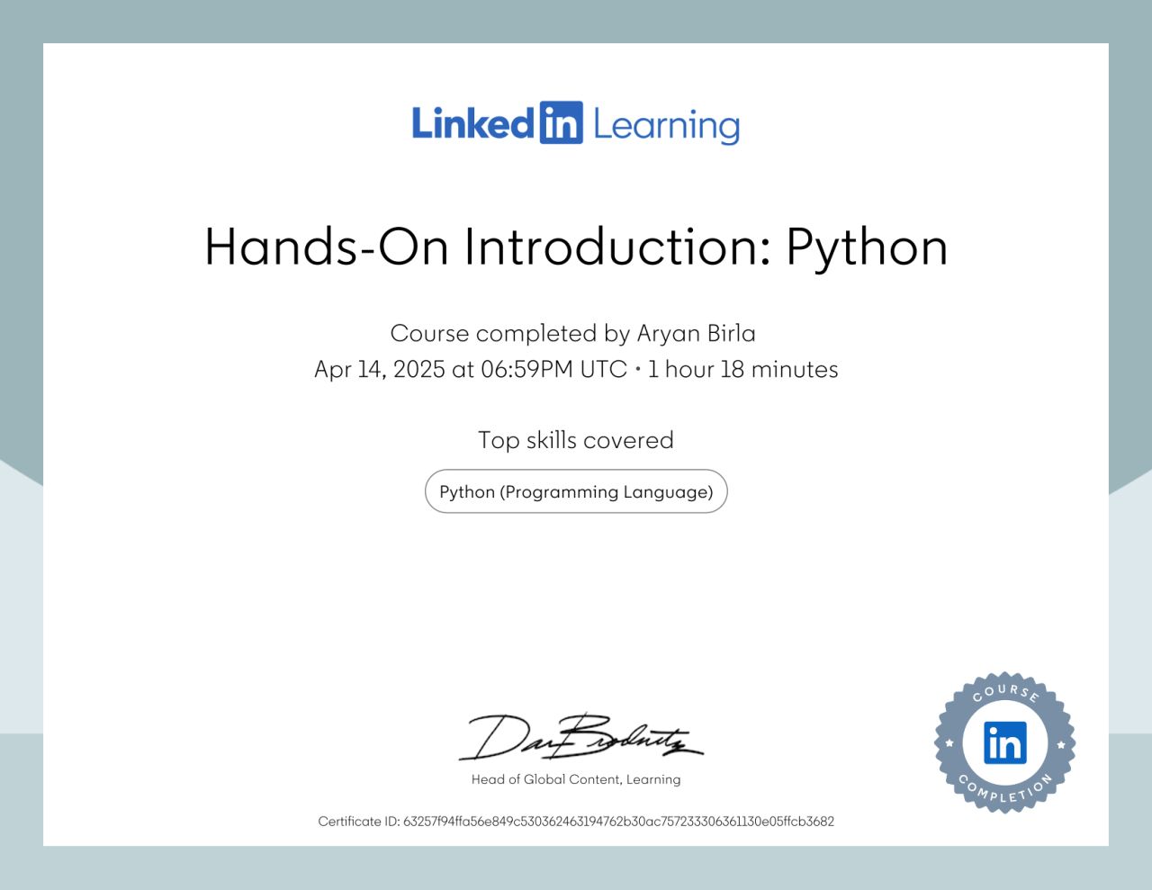 Certificate 1